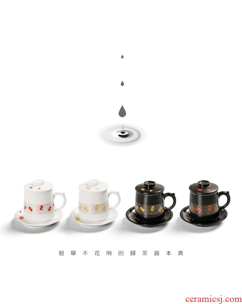 Yipin thousand hall mark cup with cover see colour tea set ceramic filter office home master cup tea cups