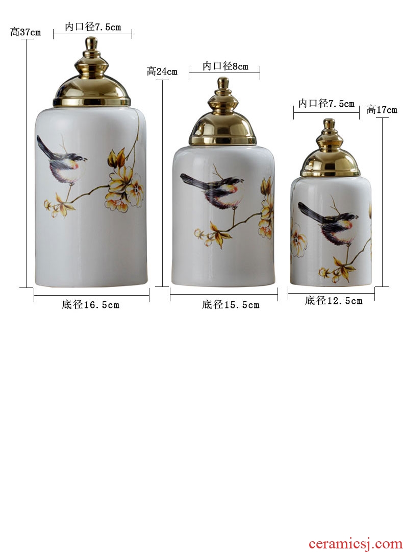 Jingdezhen ceramic furnishing articles gold - plated vase European - style home sitting room porch table desktop decoration ideas