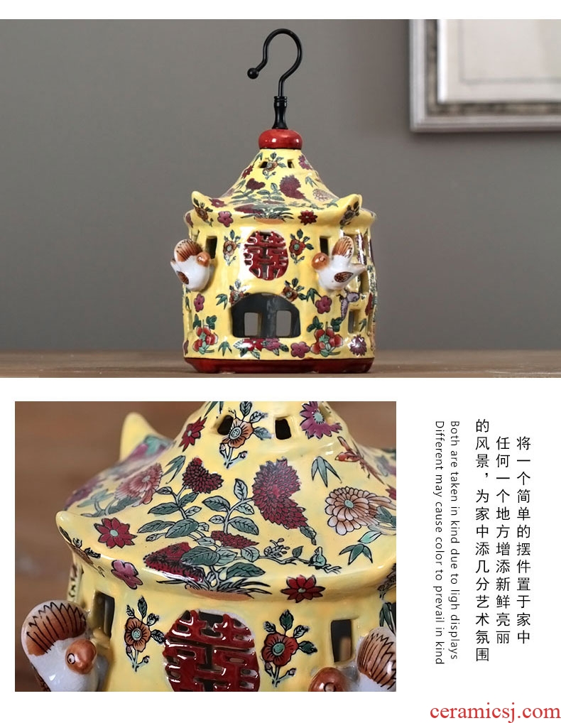 Ceramic cage aromatherapy home furnishing articles made household adornment of the sitting room tea table wine crafts rich ancient frame