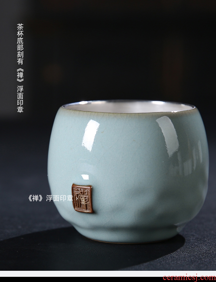 The Product of the ruzhou your up porcelain remit coppering. As silver mine loader silver cup sample tea cup ceramic personal master cup by hand