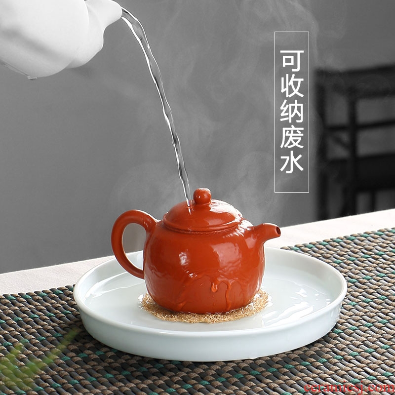 Ultimately responds green tea CiHu socket socket to round ceramic Japanese pot of water dry terms Taiwan zen have pot tray of tea tea tray