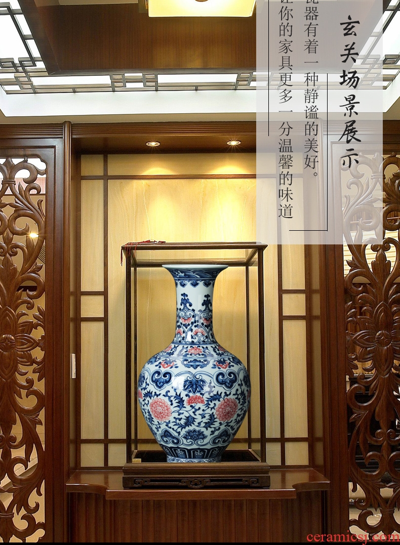 Jingdezhen ceramics vase full hand - made porcelain youligong tangled branches of the reward bottle contracted and I household adornment