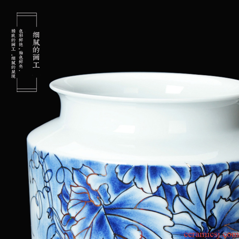 The see colour blue and white porcelain of jingdezhen ceramics vase longevity figure vase old man birthday gift furnishing articles of handicraft