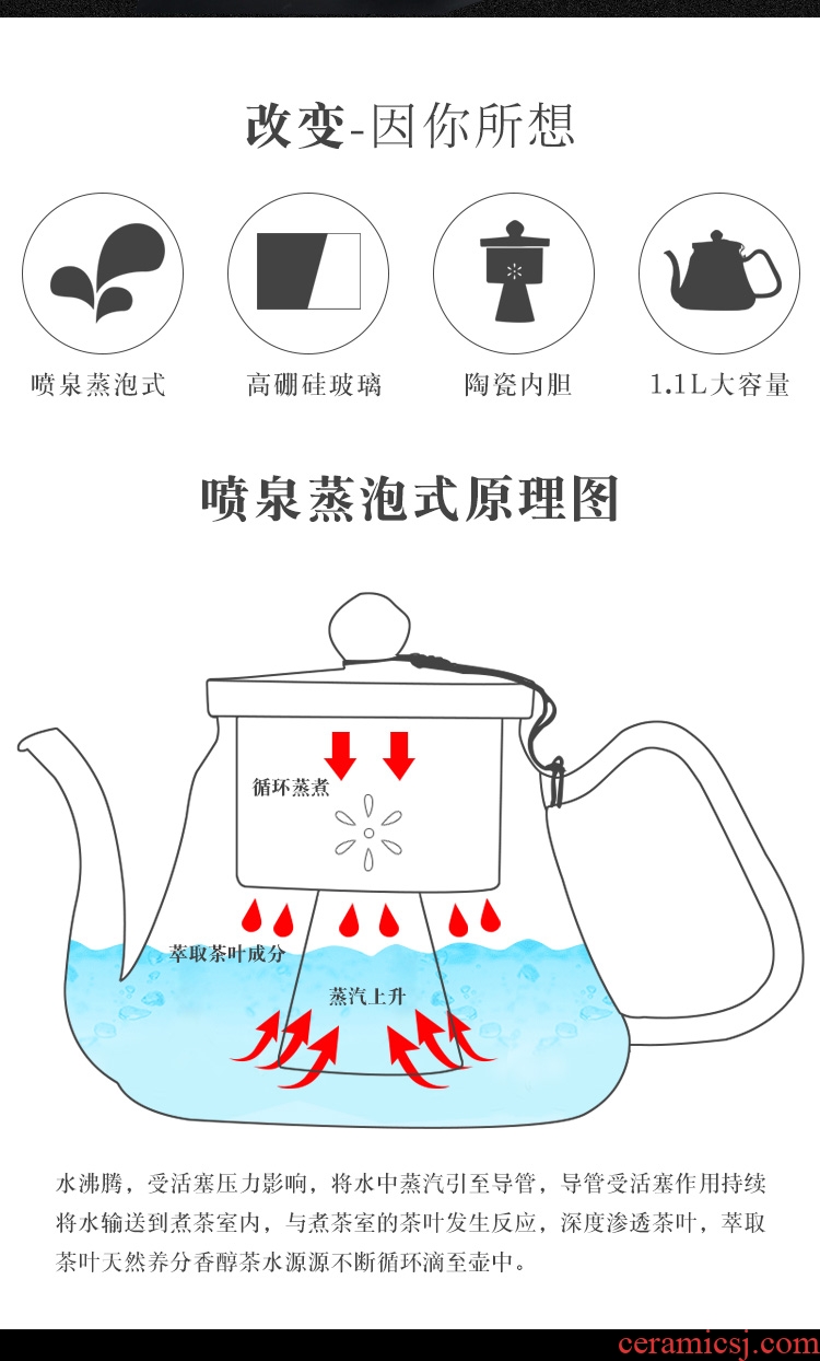 The Product health POTS, glass porcelain remit steamed steaming ceramic teapot tea, black tea pu - erh tea electric TaoLu cooking pot