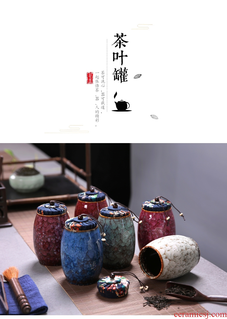 Passes on technique the up up ceramic seal pot POTS with tea caddy fixings storage tank household puer tea pot linen cloth