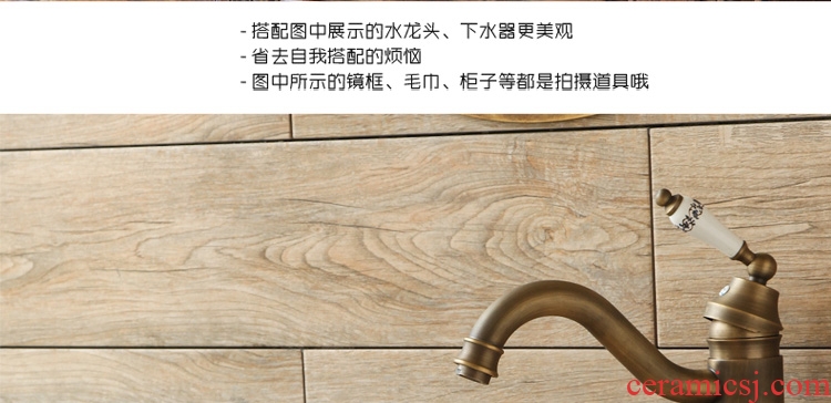 The stage basin round ceramic toilet lavatory basin, art basin wood wind Chinese style of The basin that wash a face to The sink