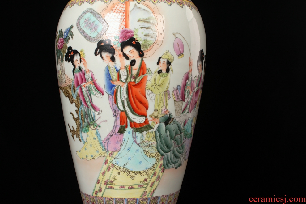 Jingdezhen porcelain factory factory goods of high - grade enamel hand - made ceramics art had name plum bottle vase arts and crafts