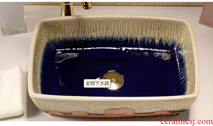 A Rectangle on the ceramic basin sink sink to wash face basin bathroom art antique plate of restoring ancient ways