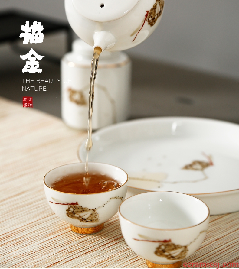Famed paint masters cup ceramic bowl tea tea set single cup tea sample tea cup pressure hand cup hand - made teacup