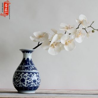Jingdezhen ceramic blue and white porcelain vase furnishing articles antique bound branch lotus home sitting room desktop flower arranging water raise small expressions using