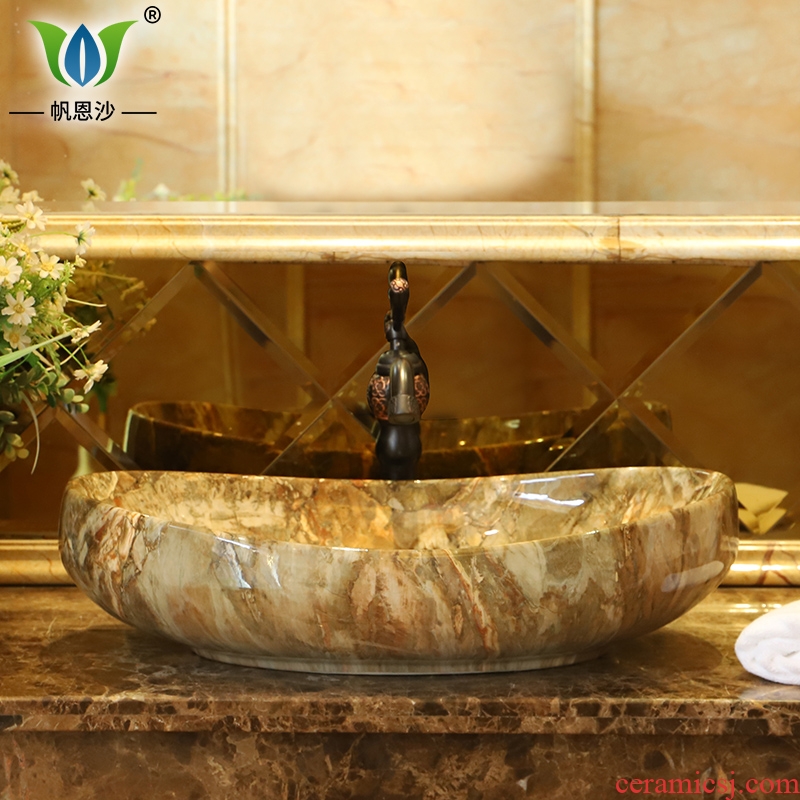 European stage basin sink the ship form imitation marble sinks jingdezhen ceramic household toilet wash gargle