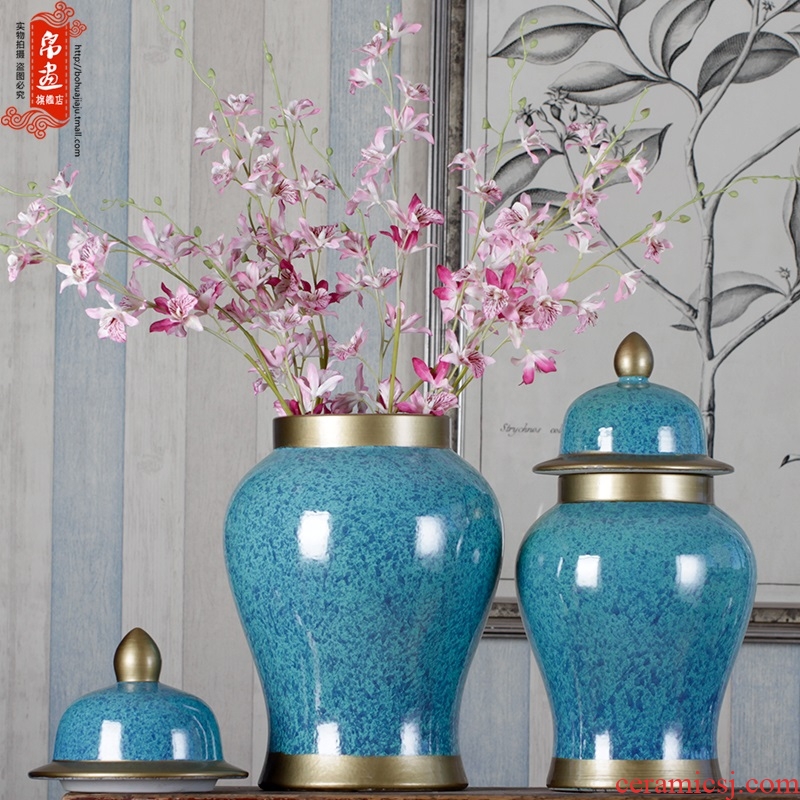 Jingdezhen ceramic vases, general tank temperature manual household decorates sitting room crafts paint flower arranging furnishing articles