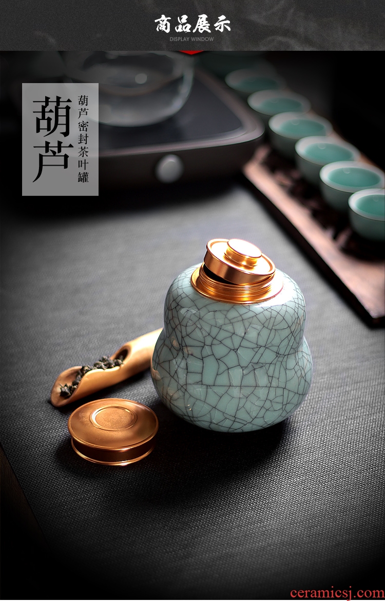 Large household tea caddy fixings ceramics seal storage tanks ceramic pot seal storage canned tea container