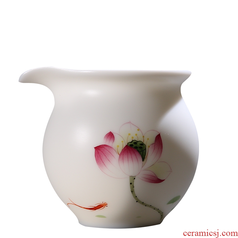 The Product dehua porcelain remit jade built white porcelain lotus rhyme ceramic fair fair keller cup tea tea service items
