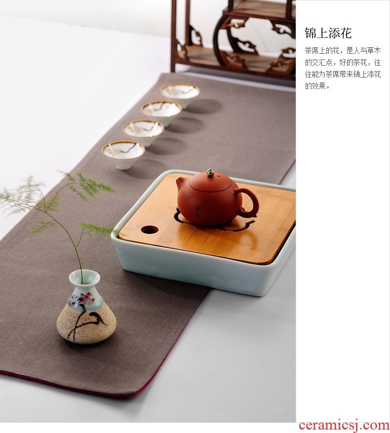 Ultimately responds to the dried flower implement floret bottle of flower restoring ancient ways of jingdezhen hand - made ceramic zen tea place spare parts for the tea taking