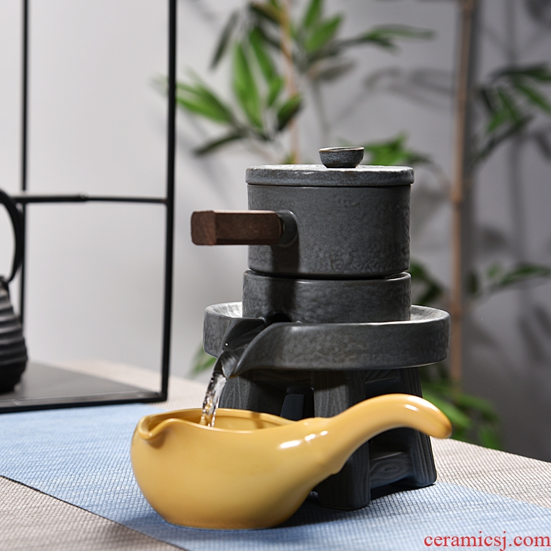 Quiet life tea set home stone mill creative ceramic teapot kung fu automatic lazy people make tea cups
