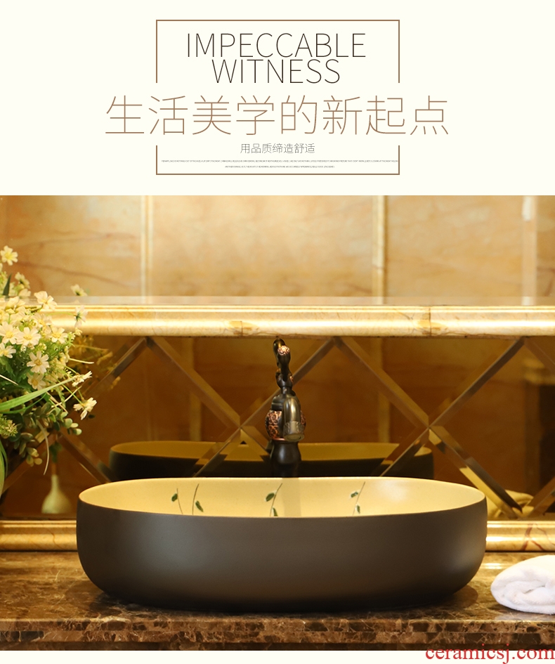 Jingdezhen ceramic lavabo basin on the stage of the basin that wash a face the creative household ceramics willow branches toilet lavatory