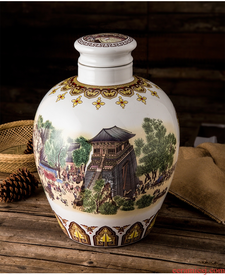 Jingdezhen ceramic jars with leading sealing mercifully it hip wine clear figure 10 jins 20 jins 30 jins