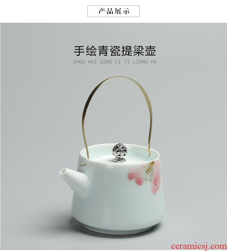 Chen xiang hand - made jingdezhen ceramic teapot manual single pot of girder pot teapot kung fu tea set filter pot