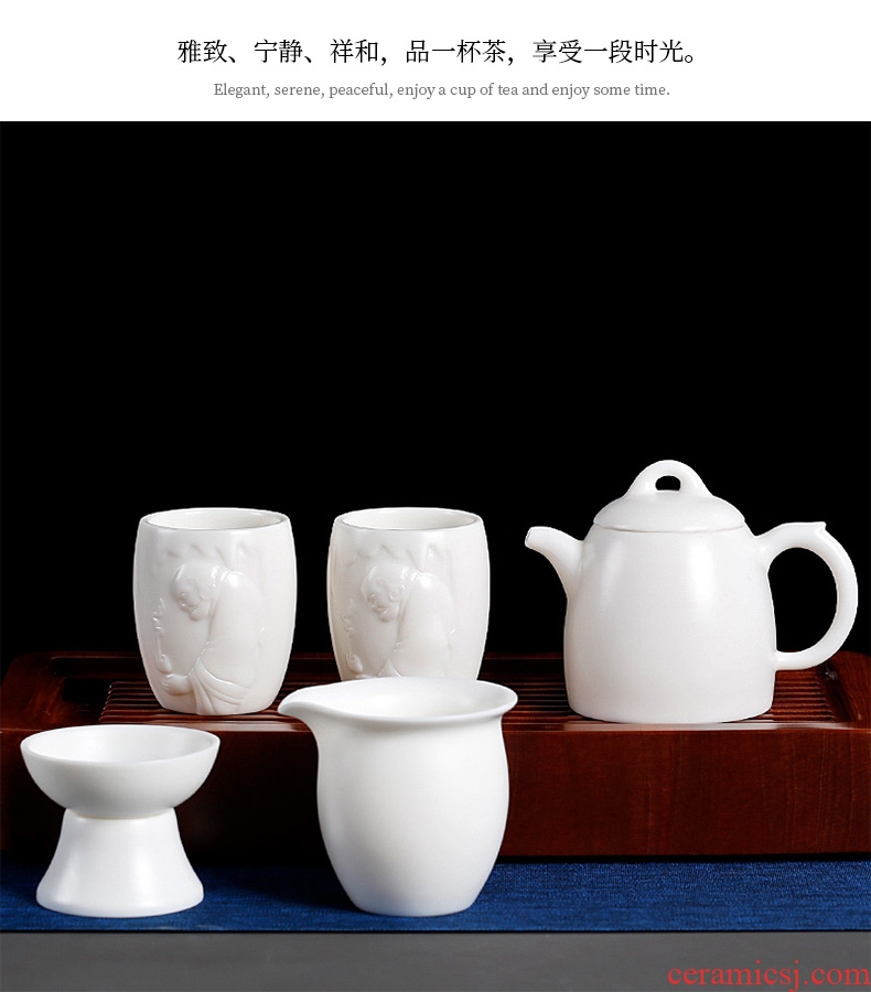 De - gen Chen Qin Quan, pot of inferior smooth high - white tea kettle teapot ceramics single pot CiHu hands contracted the pot of the small pot