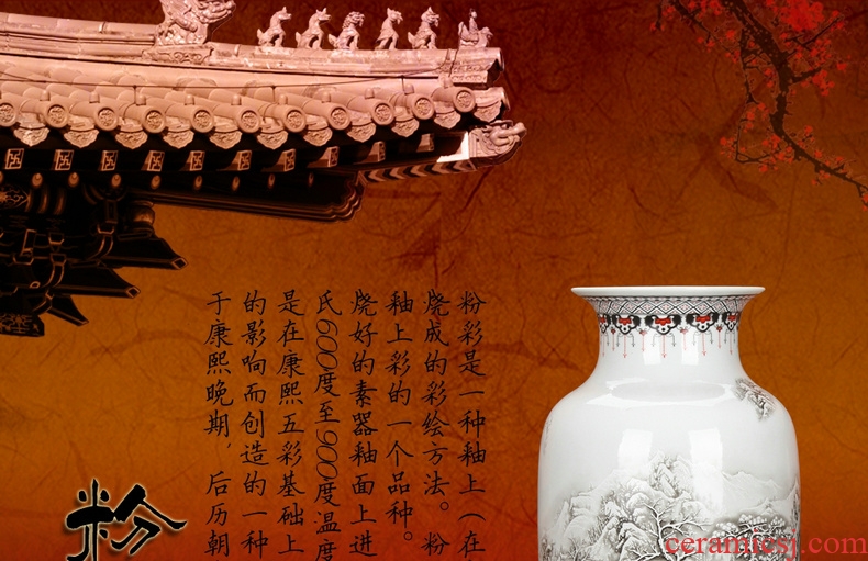 Jingdezhen ceramics powder enamel khe sanh Snow White gourd scene of large vases, modern Chinese style household furnishing articles