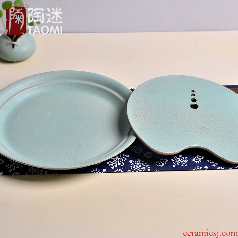 Tao fan ceramic tea tea tray tray manually round tray filling clay kung fu tea set ceramic tea tea