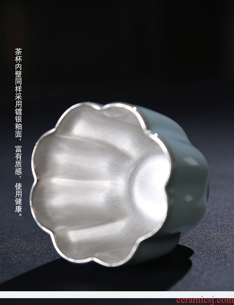 The Product of the ruzhou your up porcelain remit coppering. As silver mine loader silver cup sample tea cup ceramic personal master cup by hand