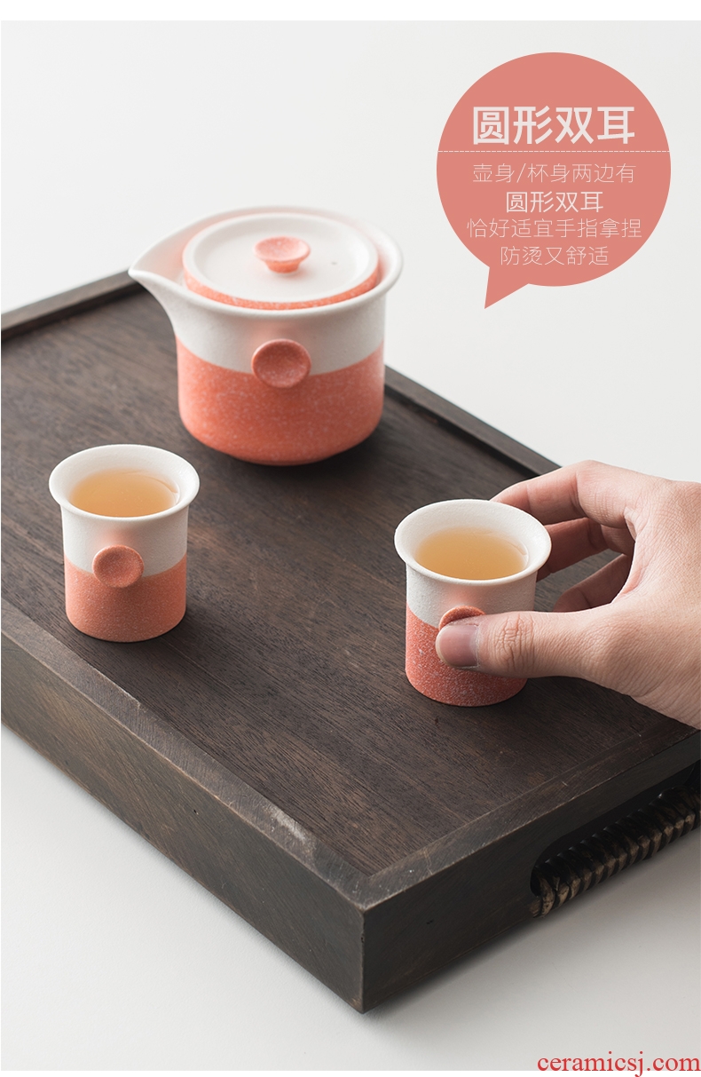 The Product porcelain sinks stone ears tea cup to crack a pot of two glass ceramic portable travel kung fu tea set