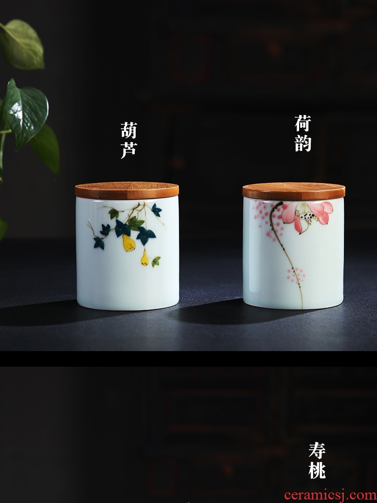 The Product porcelain send flowers blossom put celadon straight caddy fixings celadon enamel hand - made caddy fixings ceramic glaze