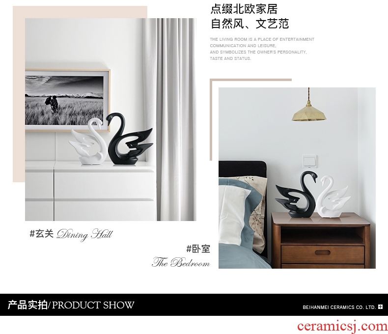 Sitting room place, household act the role ofing is tasted swan modern Nordic ceramic wedding gift wine cabinet TV ark adornment furnishing articles