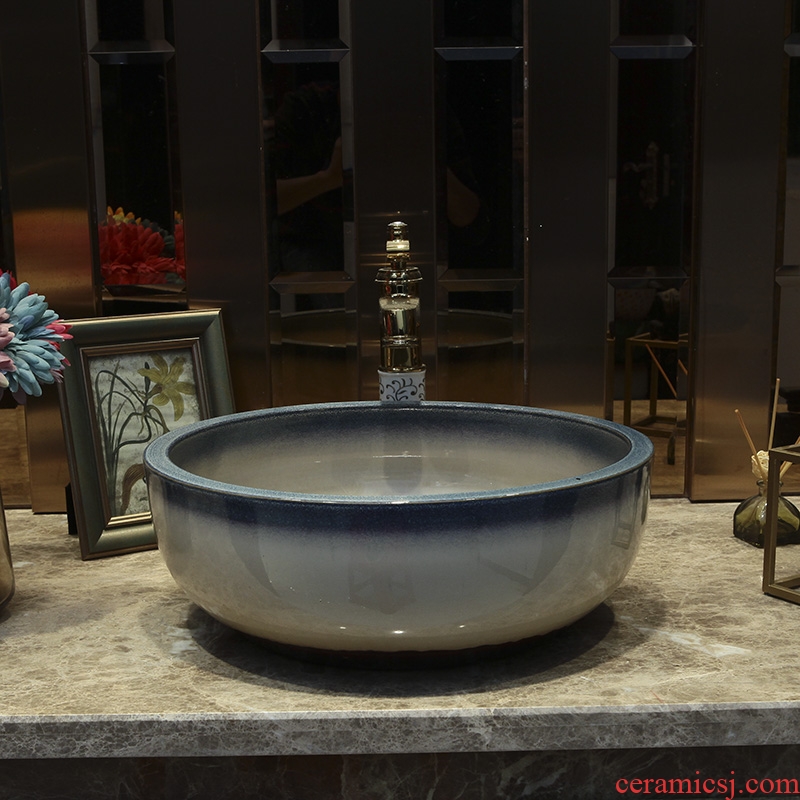 On the ceramic bowl round European art basin sink basin bathroom sinks sink basin China shipping