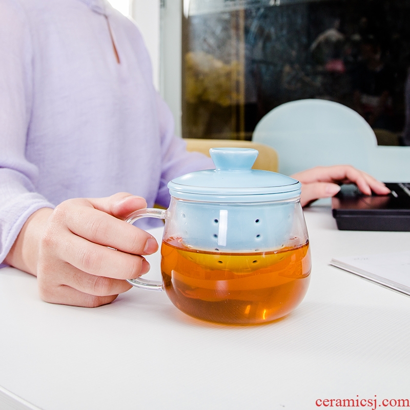 Friend is ceramic filter glass office tea scented tea cups of green tea tea cup, individual leisure cup of water glass
