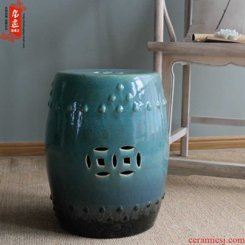 Jingdezhen new Chinese style villa hotel ceramic decoration drum who between example pier sit mound in shoes who toilet who