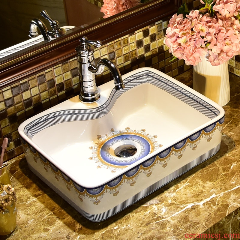 Square ceramic art basin on the lavatory basin bathroom toilet lavabo for wash basin household contracted