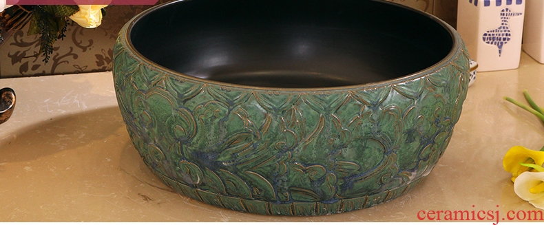 Toilet ceramic art stage basin round basin sink basin sinks Mediterranean vintage wash dish