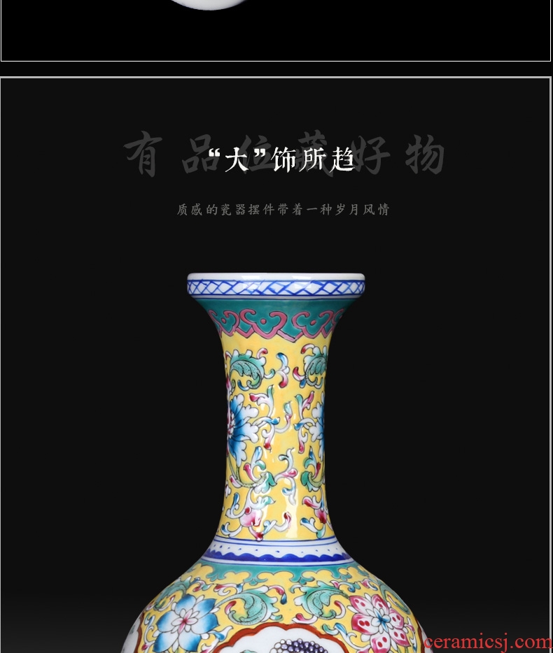 Jingdezhen antique Chinese study living room mesa small powder enamel handpainted altar vase of the reward bottle handicraft furnishing articles