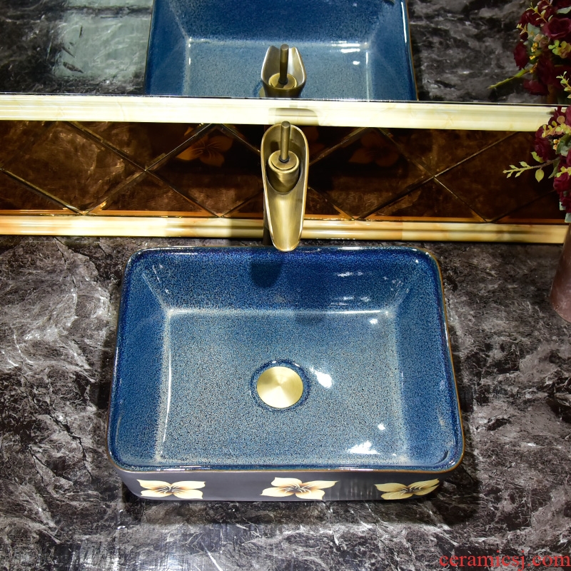Wash basin ceramic toilet lavatory basin of art square on restoring ancient ways the sink basin household balcony