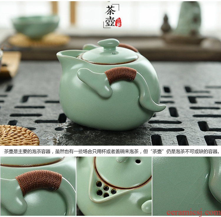 Passes on technique the up with your up to open the slice kung fu tea set the whole household porcelain ceramic tureen teapot teacup suits for