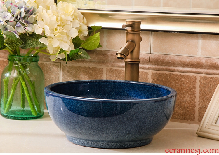 The sink single basin type ceramic art basin bowl round on The mini small size 35 cm30cm small home