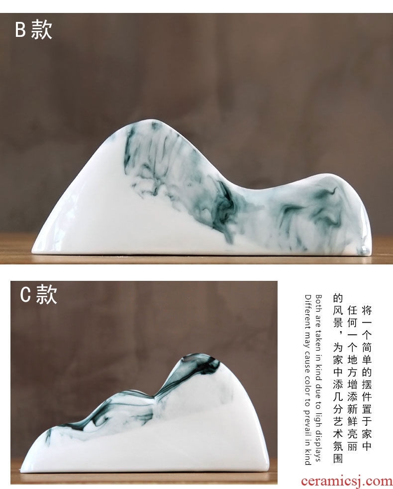 Jingdezhen new Chinese style originality ink mountains furnishing articles sitting room porch decoration ceramic arts and crafts