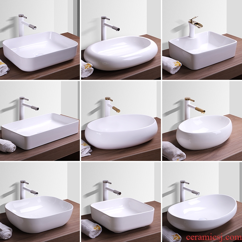 On the ceramic basin in northern wind square European - style lavabo small household porcelain lavatory contracted creative toilet basin