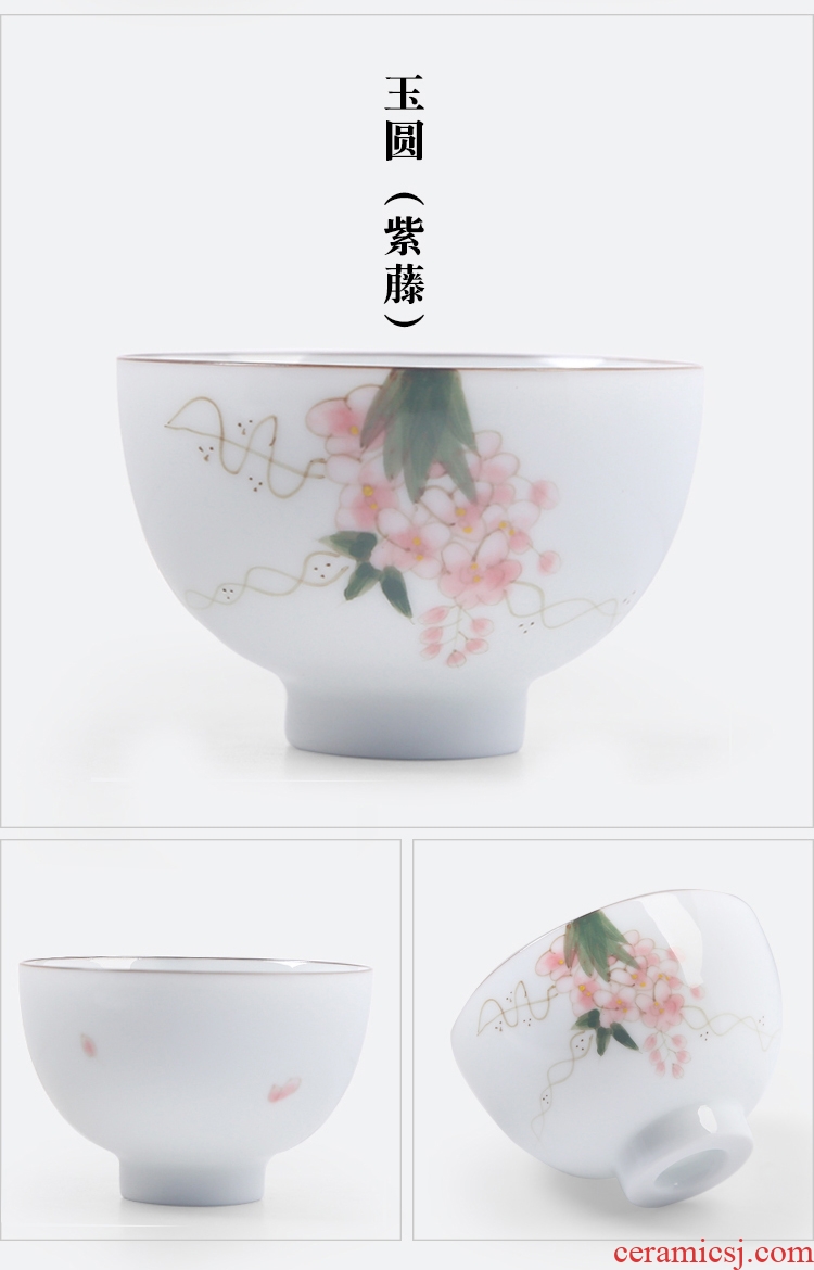 The Product porcelain remit dehua white porcelain jade round cup single ceramic tea cup sample tea cup personal master cup by hand