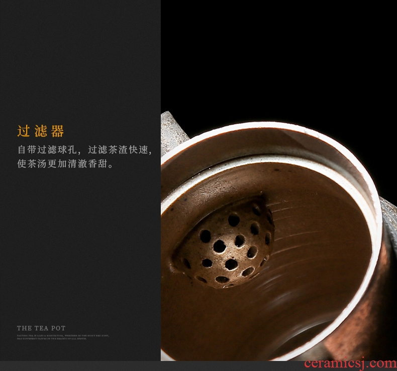 JiaXin manually rust the teapot glazed ceramic teapot single pot of tea, tea pu 'er tea kettle pot