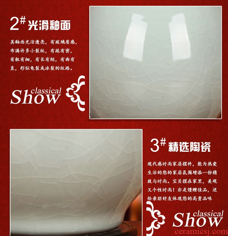 Archaize of jingdezhen ceramics up crackle vases, classical Chinese style household decoration handicraft furnishing articles