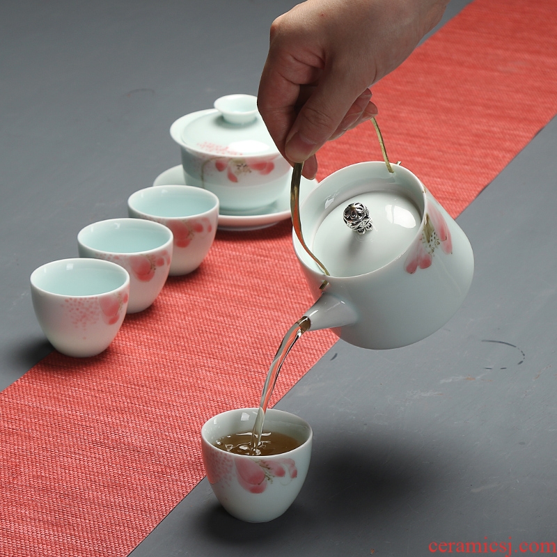 Chen xiang hand - made jingdezhen ceramic teapot manual single pot of girder pot teapot kung fu tea set filter pot