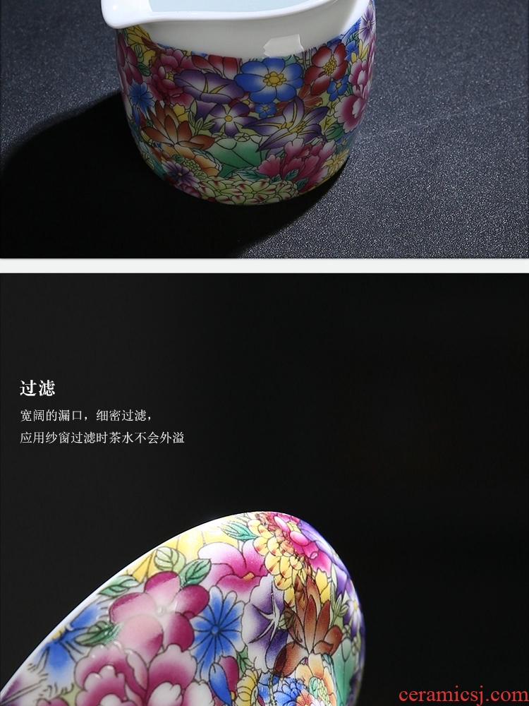 The Product of jingdezhen porcelain remit colored enamel tea sets travel carpet of portable is suing tea tea cloth