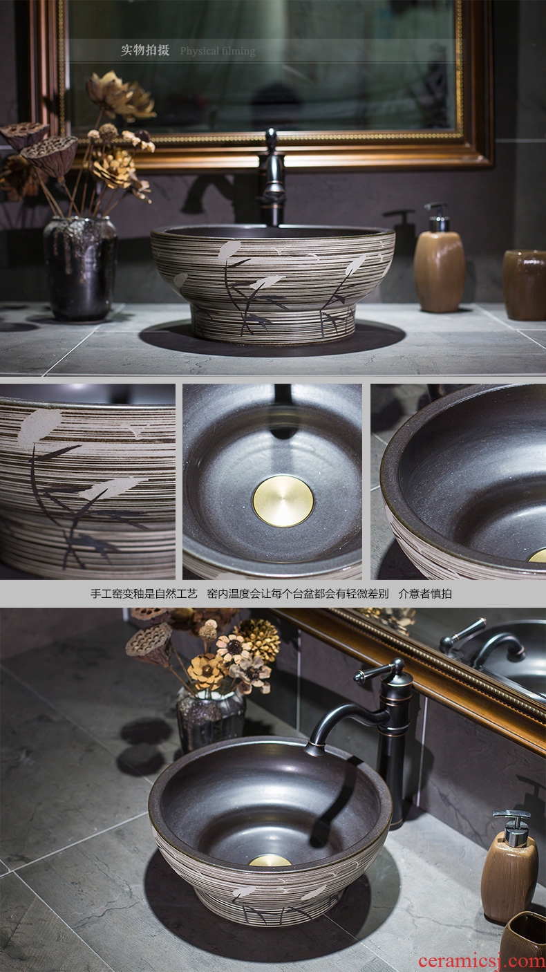 On the ceramic bowl round Europe type restoring ancient ways art basin sink basin bathroom sinks balcony sink