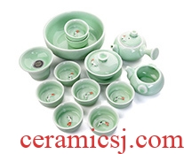 JiaXin ceramic teapot kung fu tea teapot celadon side put the pot of carp tea tea, single pot