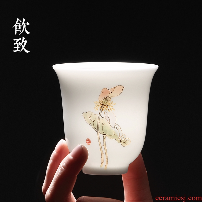 Ultimately responds to dehua white porcelain character kung fu tea cups large master cup sample tea cup tea taking ceramics cup a cup of tea