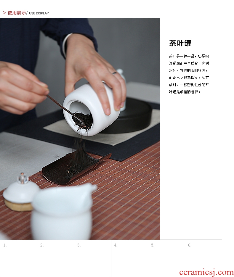 The Product matte enrolled white porcelain porcelain remit time tea caddy fixings storehouse ceramics seal pot tea, green tea tea POTS awake